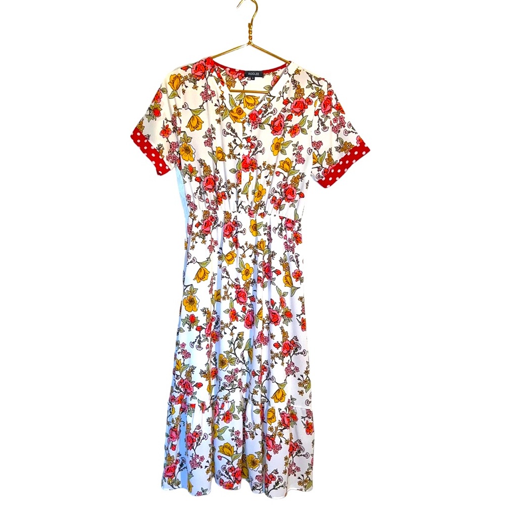ROOLEE LOKI VIBRANT FLORAL PRINT MAXI SEERSUCKER DRESS